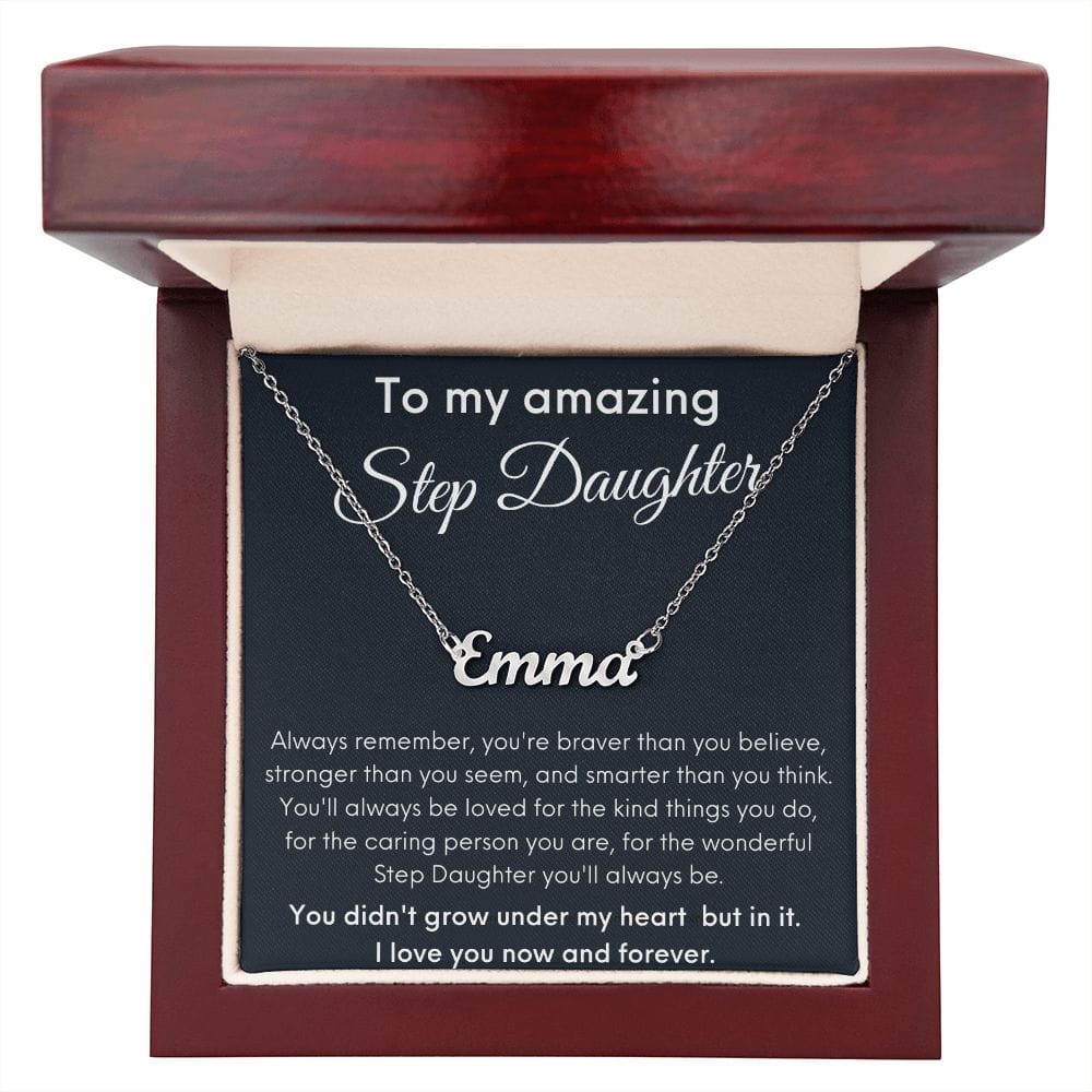To My Amazing Step Daughter - I Love You - Personalized Name Necklace