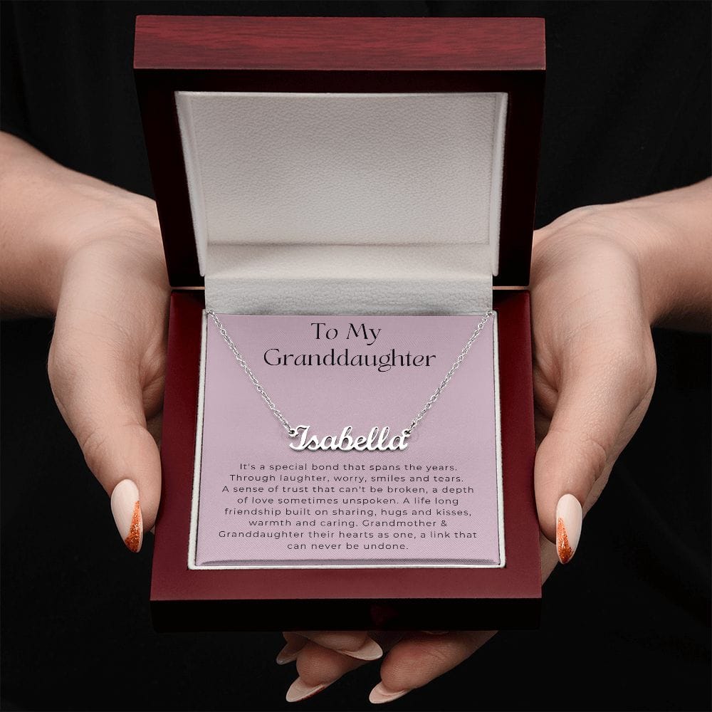 Hugs and 2024 kisses name necklace
