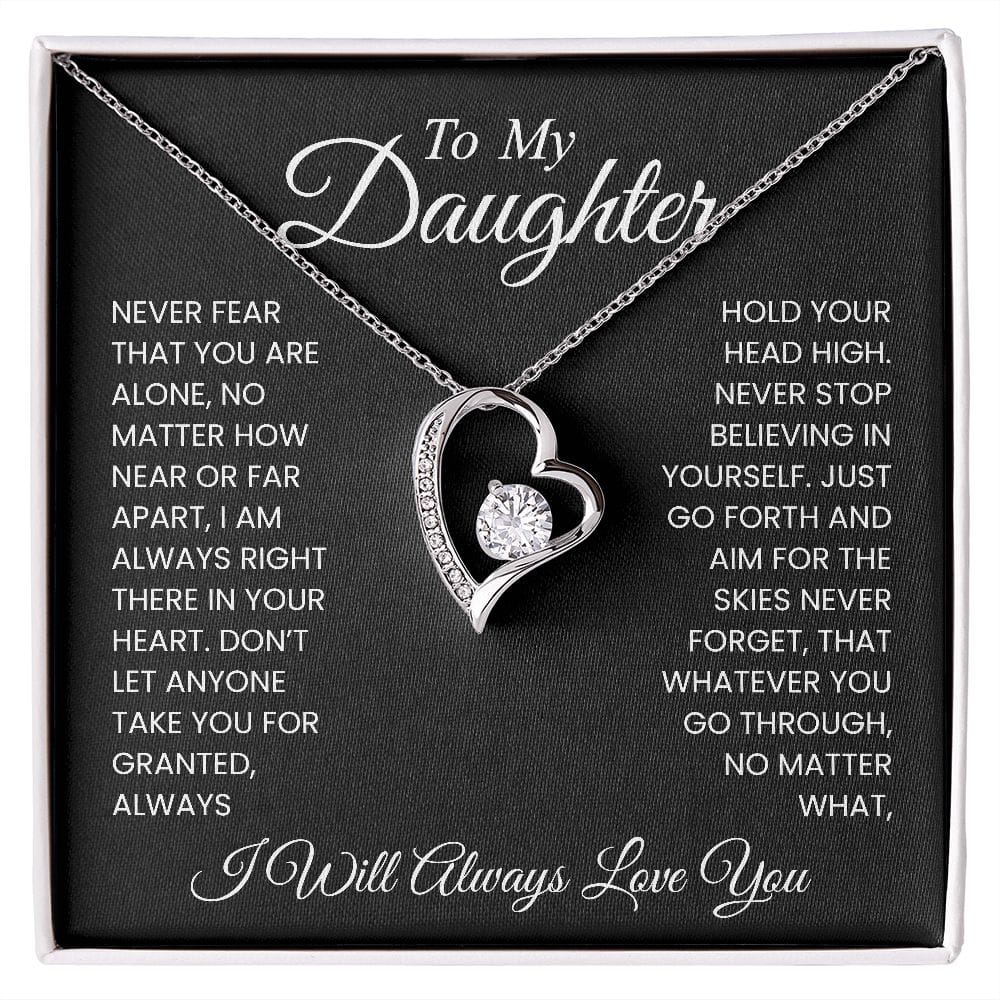 To My Daughter - Never Fear - Forever Love Necklace