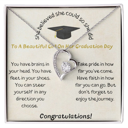 To A Beautiful Girl On Her Graduation Day - Forever Love Necklace