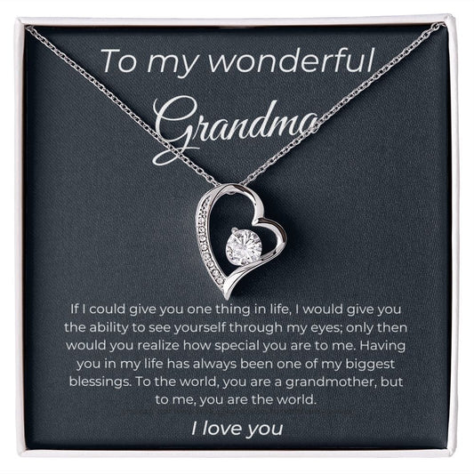 To My Wonderful Grandma - One Thing In Life - Forever Love Necklace