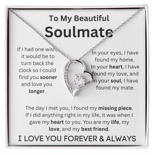 To My Beautiful Soulmate - In Your Eyes - Forever Love Necklace