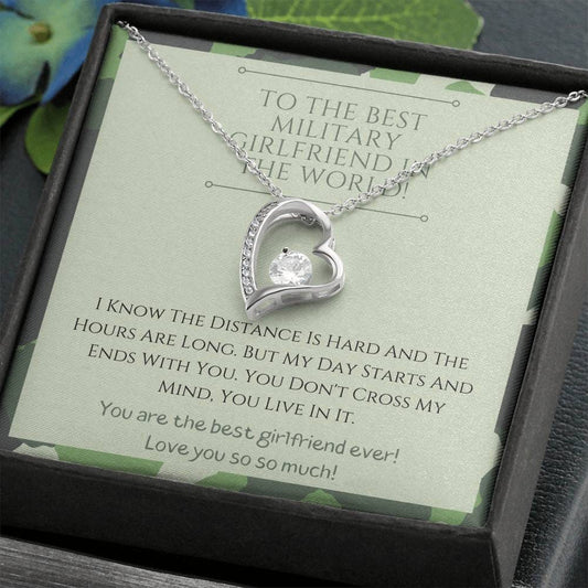 To The Best Military Girlfriend In The World - Love You So Much - Forever Love Necklace