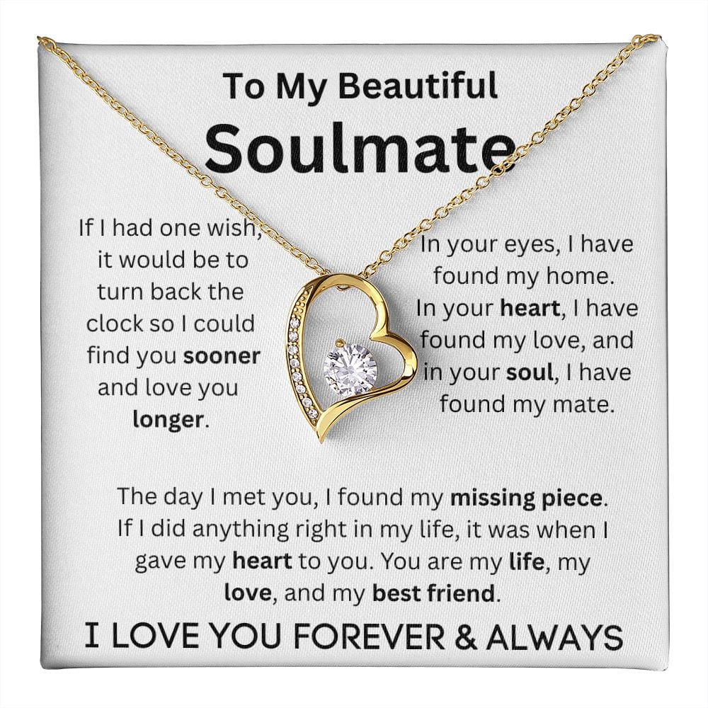 To My Beautiful Soulmate - In Your Eyes - Forever Love Necklace