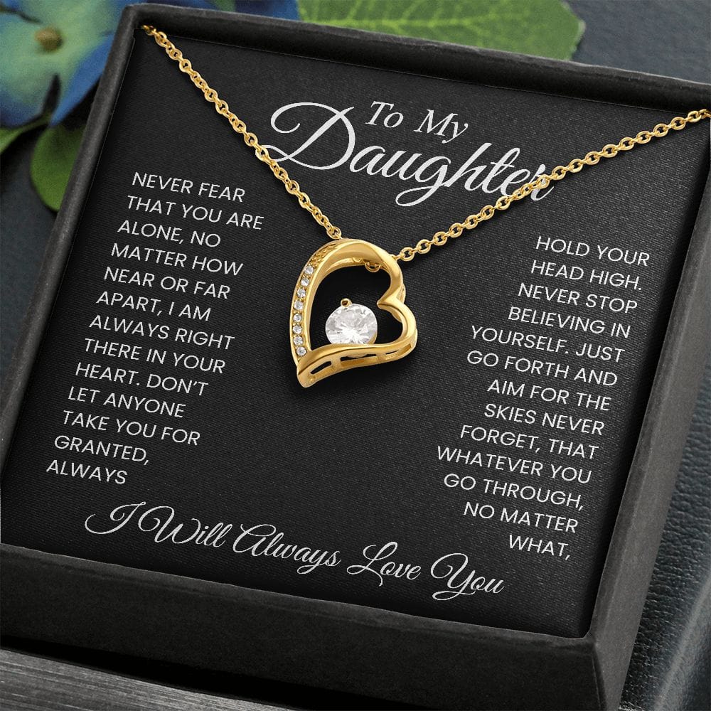 To My Daughter - Never Fear - Forever Love Necklace