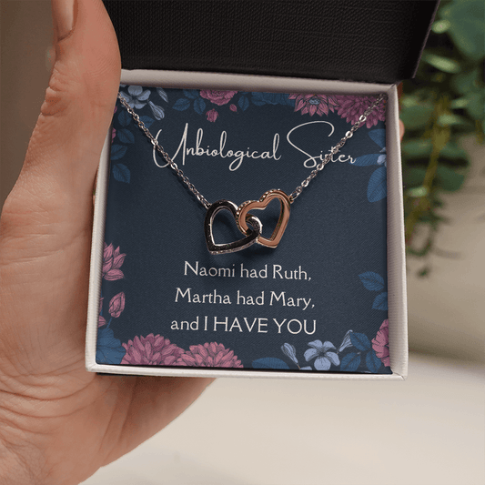Unbiological Sister - Interlocking Hearts Necklace