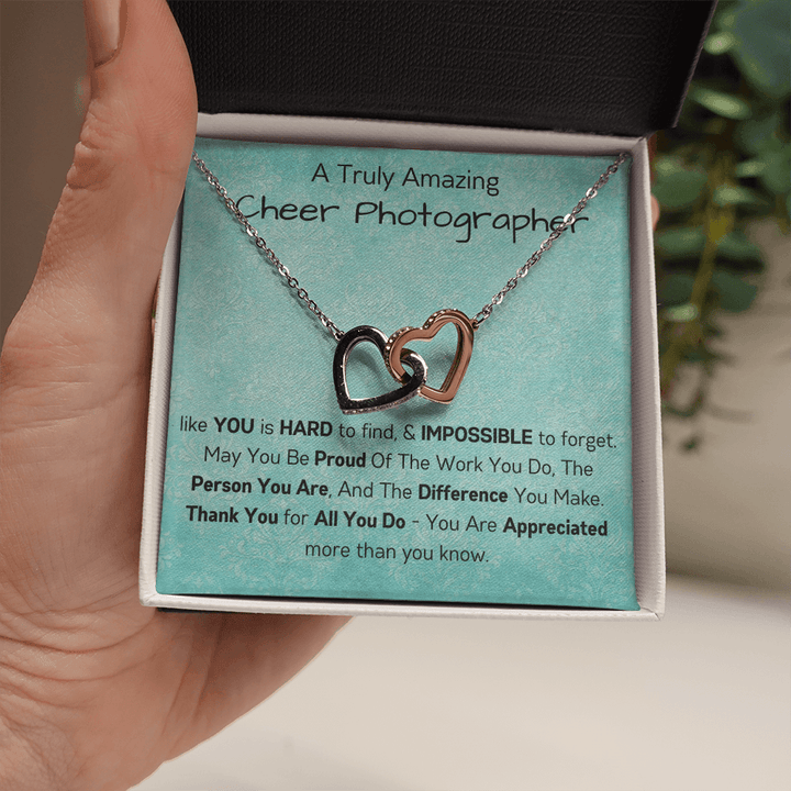 A Truly Amazing Cheer Photographer - Interlocking Hearts Necklace