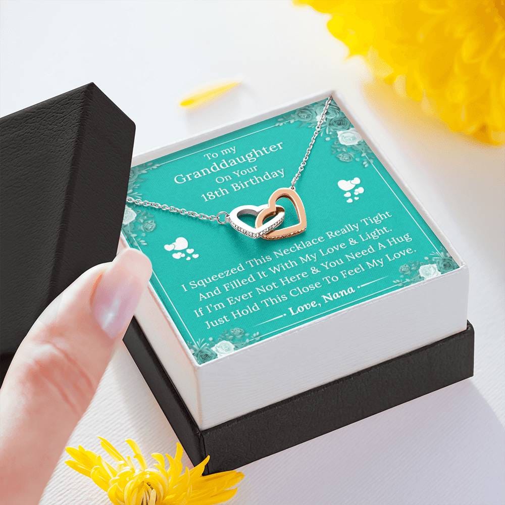 To My Granddaughter On Your 18th Birthday - Interlocking Hearts Necklace