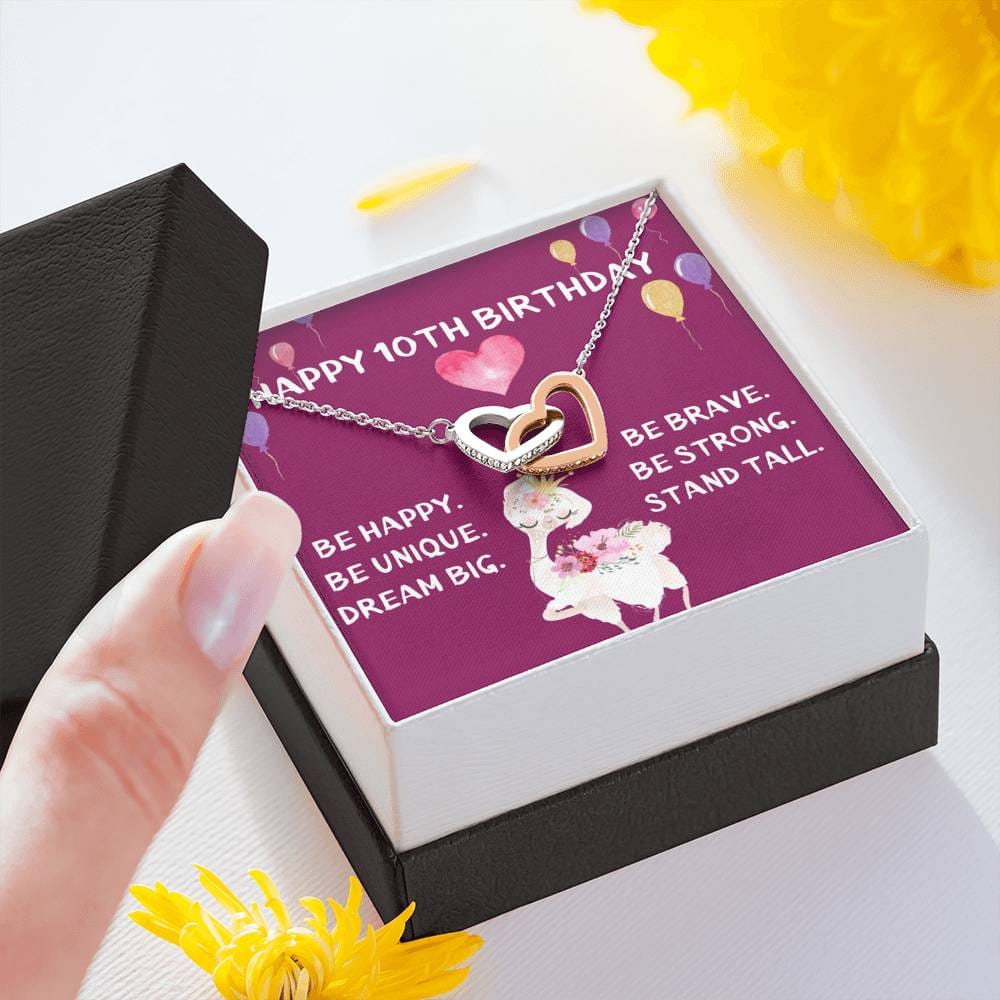 Happy 10th Birthday - Dark Pink Lama