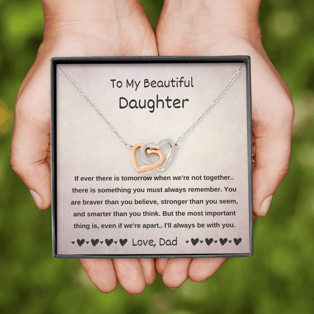 To My Beautiful Daughter - Interlocking Hearts Necklace