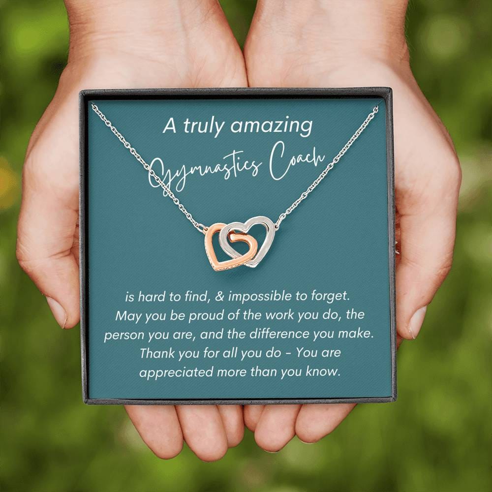 A Truly Amazing Gymnastics Coach - Interlocking Hearts Necklace