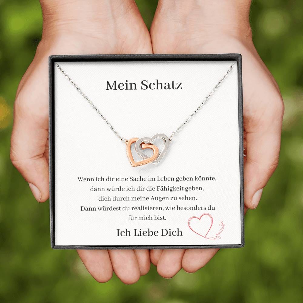 Mein Schatz Ich Liebe Dich - Verbundene Herzen Halzkette