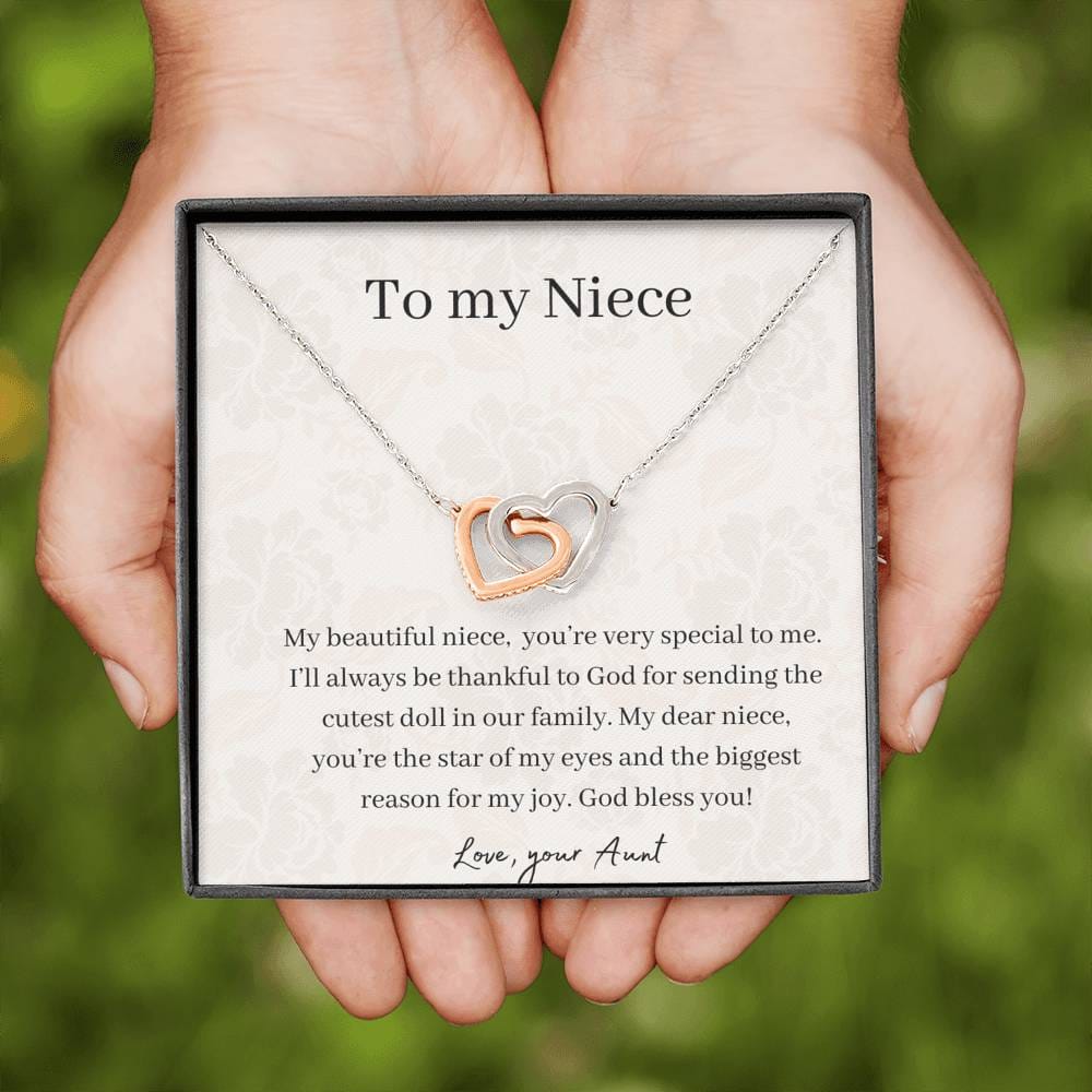 To My Niece - My Beautiful Niece - Interlocking Hearts Necklace