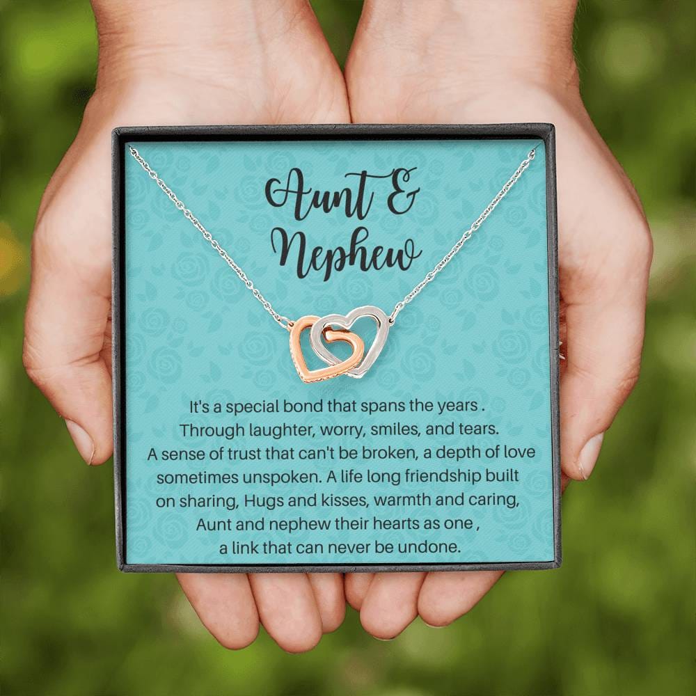 Aunt And Nephew - Its A Special Bond - Interlocking Hearts Necklace