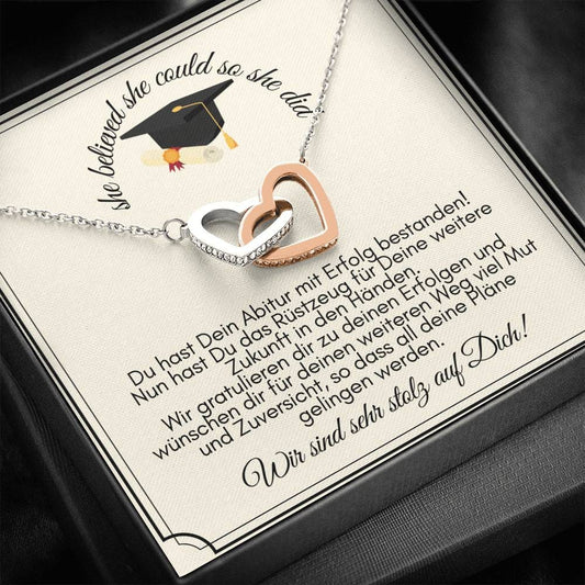 She Believed - Du Hast Dein Abitur Mit Erfolg Bestanden - Interlocking Hearts Necklace
