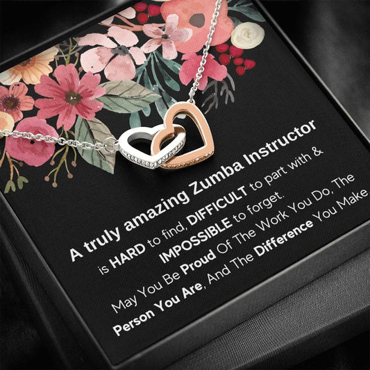 A Truly Amazing Zumba Instructor - Interlocking Hearts Necklace