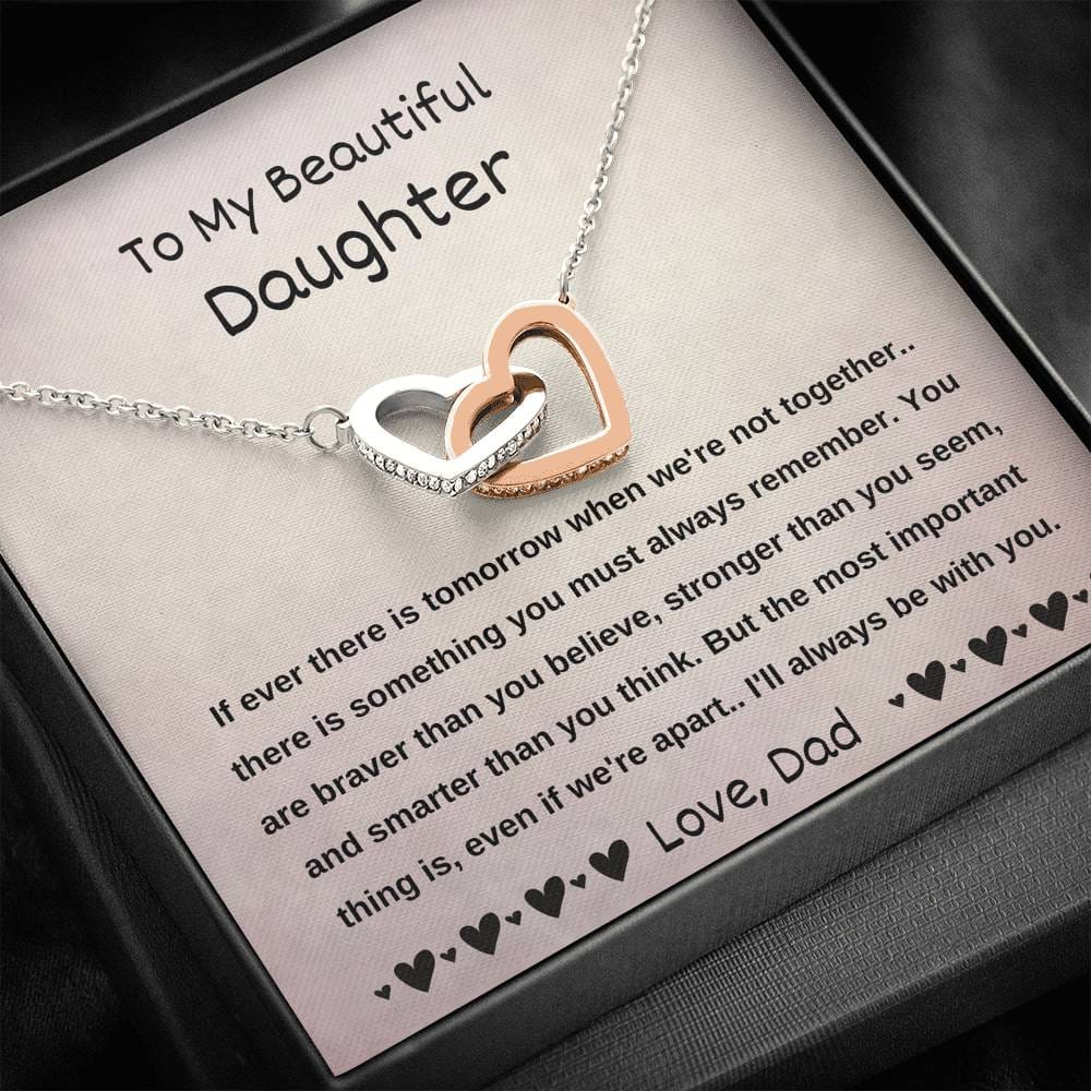 To My Beautiful Daughter - Interlocking Hearts Necklace