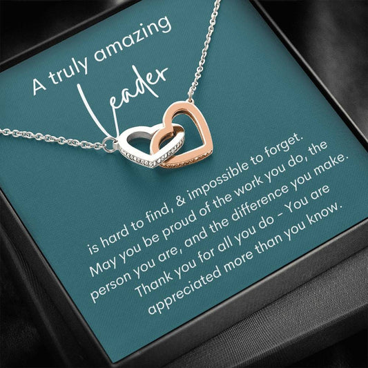 To An Amazing Leader - Interlocking Hearts Necklace