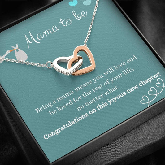 Mama To Be - Being A Mama Means - Interlocking Heart Necklace