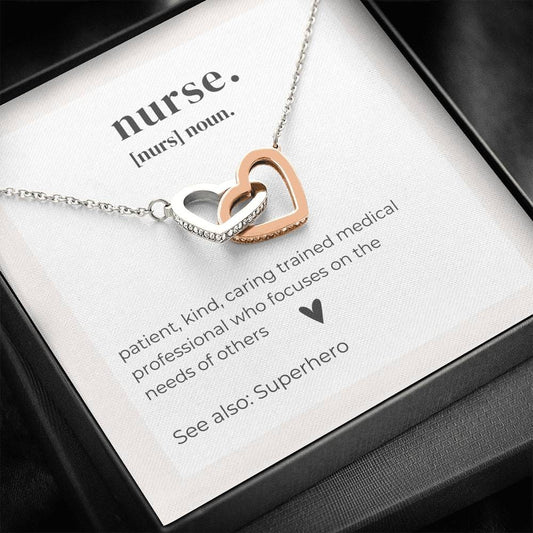 Nurse Definition - Interlocking Hearts Necklace