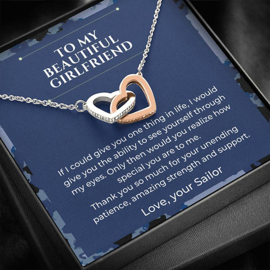 To My Beautiful Girlfriend - If I Could - Interlocking Hearts Necklace