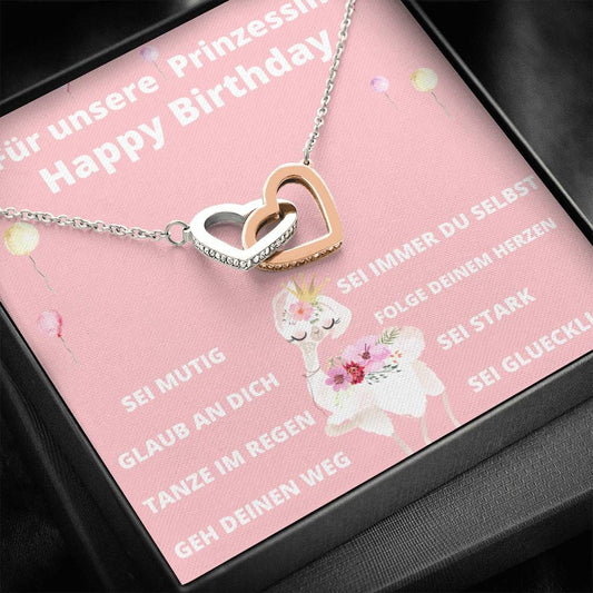 Für Unsere Prinzessin - Happy Birthday - Interlocking Hearts Necklace