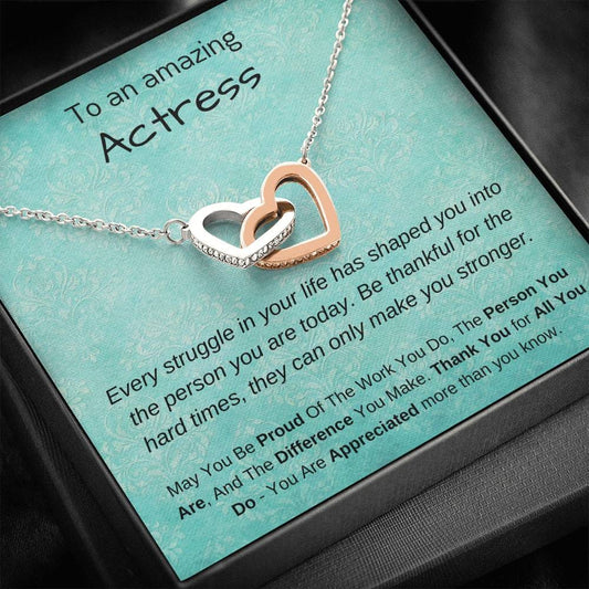 To An Amazing Actress - Interlocking Hearts Necklace