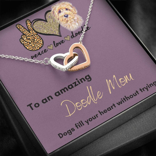 To An Amazing Doodle Mom - Interlocking Hearts Necklace