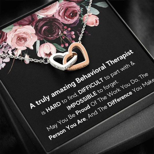 A Truly Amazing Behavioral Therapist - Interlocking Hearts Necklace