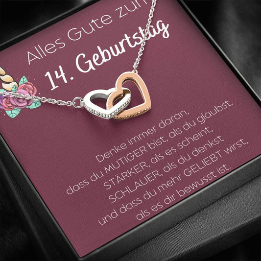 Alles Gute zum 14. Geburtstag - Interlocking Hearts Necklace