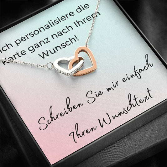 Personalisierte Karte -  Interlocking Hearts Necklace