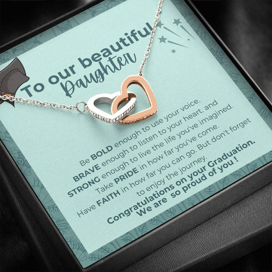 To Our Beautiful Daughter - Be Bold Enough - Interlocking Hearts Necklace