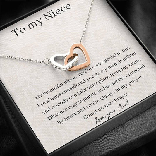 To My Niece - My Beautiful Niece - Interlocking Hearts Necklace
