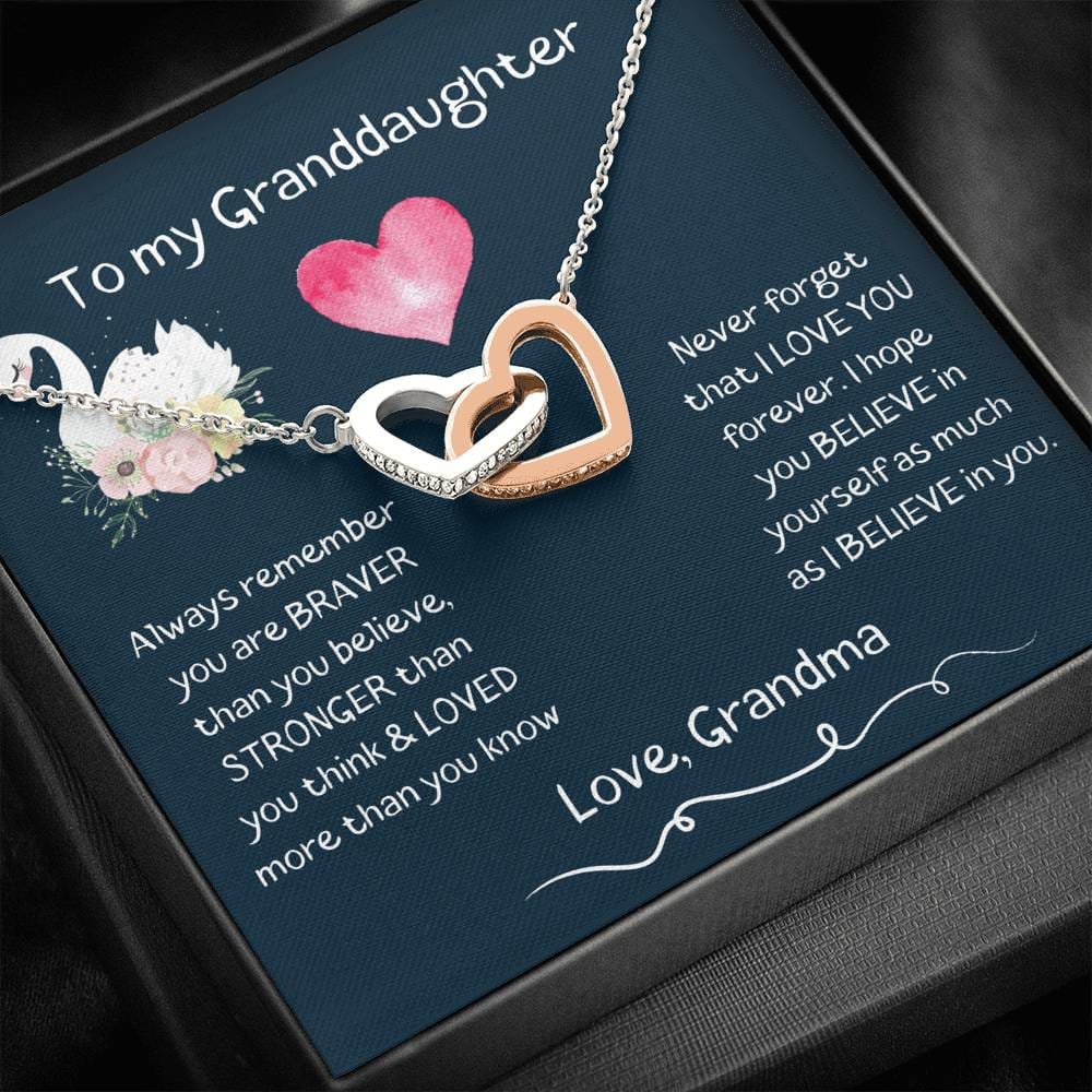 To my Granddaughter Interlocking Heart - Always Remember - Love Grandma