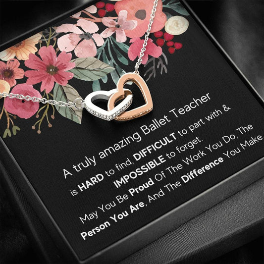A Truly Amazing Ballet Teacher - Interlocking Hearts Necklace