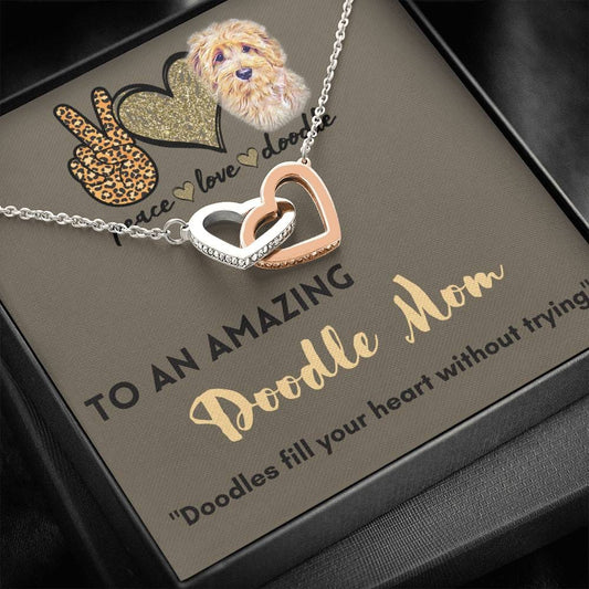 To An Amazing Doodle Mom - Interlocking Hearts Necklace