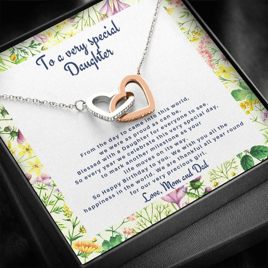 To A Very Special Daughter - From The Day - Interlocking Hearts Necklace
