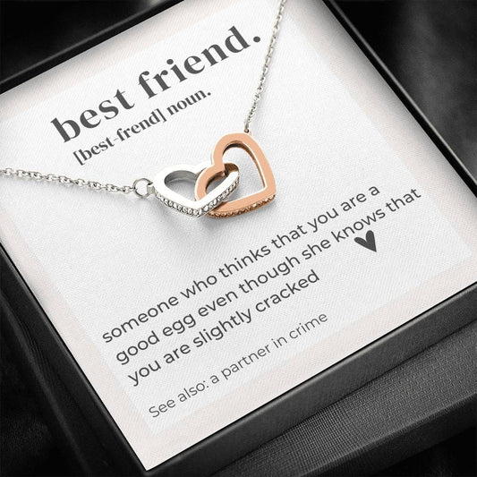 Best Friend Definition - Interlocking Hearts Necklace