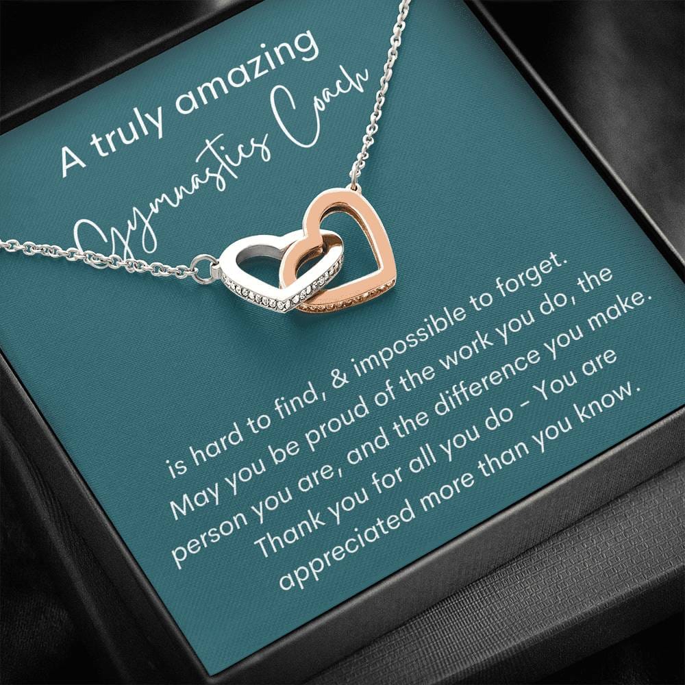 A Truly Amazing Gymnastics Coach - Interlocking Hearts Necklace