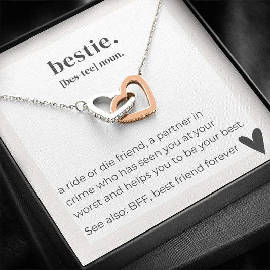Bestie Definition - Interlocking Hearts Necklace