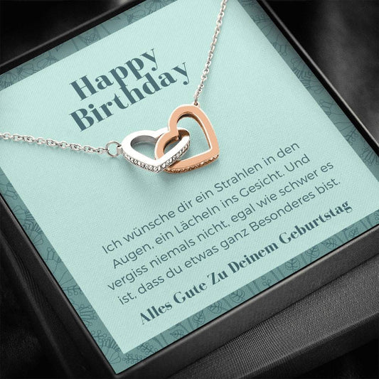 Happy Birthday - Ich wünsche Dir - Interlocking Hearts Necklace