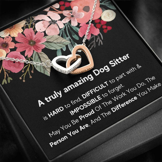A Truly Amazing Dog Sitter - Interlocking Hearts Necklace