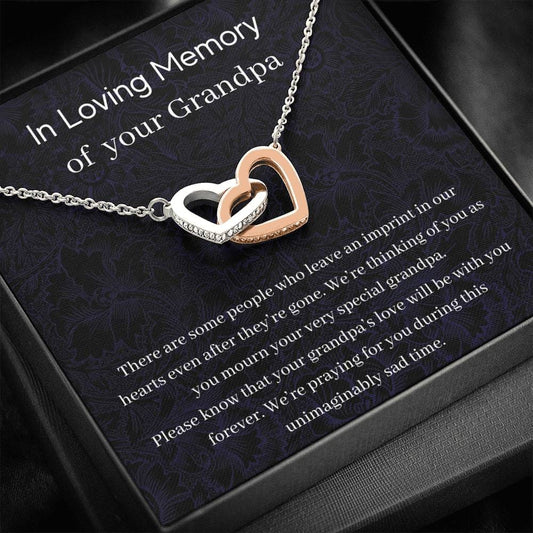 In Loving Memory Of Your Grandpa - There Are Some People - Interlocking Hearts Necklace