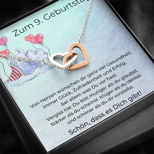 Zum 9. Geburtstag - Interlocking Hearts Necklace