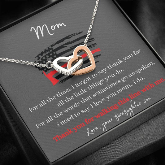 Thank You For Walking This Line With Me - Interlocking Hearts Necklace
