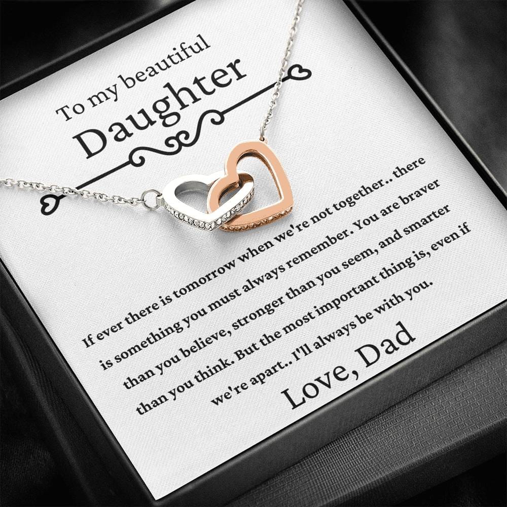 To My Beautiful Daughter - If There - Interlocking Hearts Necklace