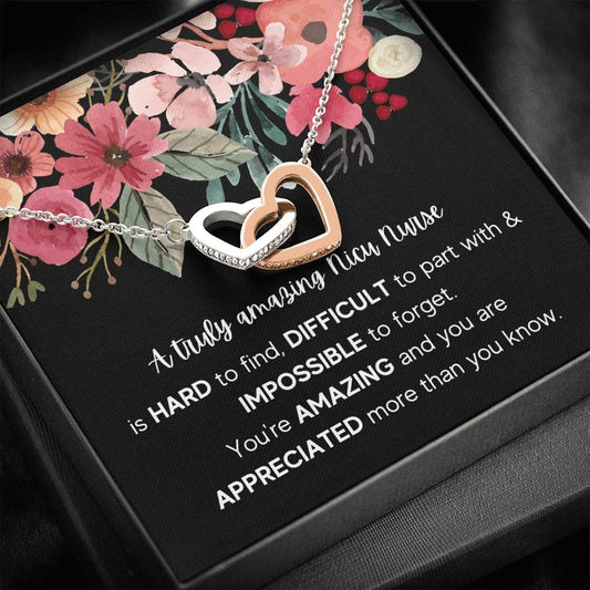 A Truly Amazing Nicu Nurse - Interlocking Hearts Necklace