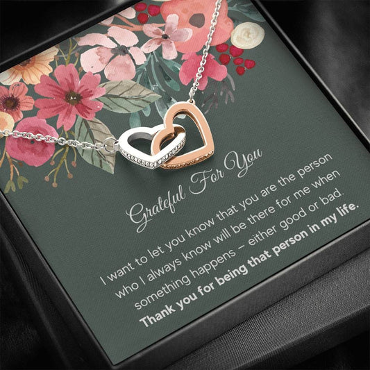 Grateful For You - I Want You To Know - Interlocking Hearts Necklace