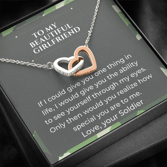 To My Beautiful Girlfriend - If I Could - Interlocking Hearts Necklace