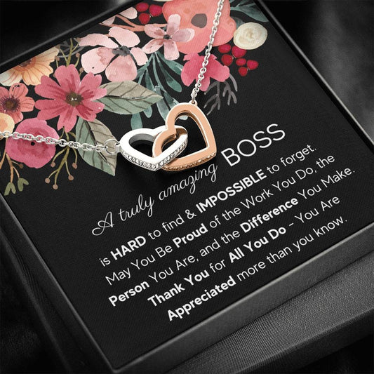A Truly Amazing Boss - Interlocking Hearts Necklace